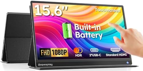 Dopesplay 15.6" Touchscreen Portable Monitor with 5000mAh Battery, 1080P
