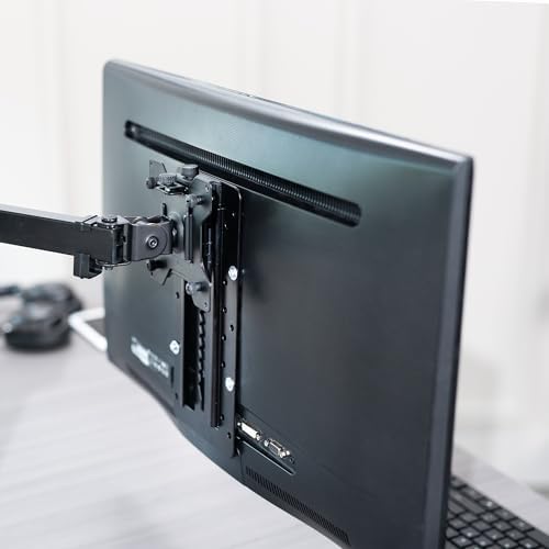 VIVO Height Adjustable VESA Adapter Stand for Individual Monitors up to 27 Inches Black