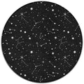 Large Home Decor Mat, Soft Round Yoga Carpet, Non-Slip Machine Washable Kitchen Office Circle Rug Compatible with Zodiac Constellation Galaxy Black Starry Night Stars Glow Dark Midnight