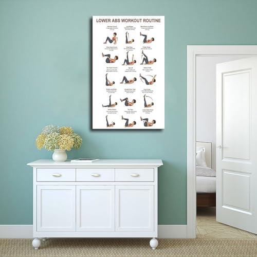 Lower Belly Abs Workout Lower Ab Exercises Core Floor Workout Chart Home Ab Core Home Gym Exercises Canvas Poster Wall Art for Living Room Bedroom Decor Unframe 16x24inch