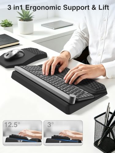 Ergonomic Wrist Rest with Keyboard Stand and Mouse Pad for Easy Typing