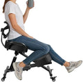 Ergonomic Kneeling Chair with Backrest and Footrest Adjustable Desk Chair