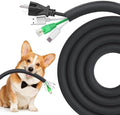 UOMTFAI Dog Cat Cord Protector 10ft - 1/2inch, Flexible Cable Sleeve for Easy Cord Management, Protects Cables from Pets Chewing, Ideal for USB, Power, Audio and Video Cords - Black