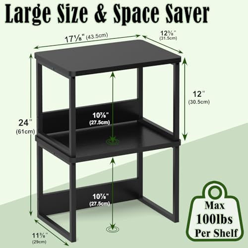 MARTY Desktop Printer Stand 2 Pack Printer Shelf for Desk Home/Office,Black