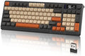 LexonElec M96 Wireless Gaming Keyboard,Knob Control Bluetooth/2.4G Wireless Mechanical Feeling Keyboard,RGB LED Backlit with Display Screen, PBT Keycap,3000mAh, 94-Key Layout for Win/Mac (Shimmer)