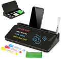 DOLLAR BOSS 12"x7" Small Glass Desktop Whiteboard, All Black