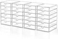 DOMNIU Acrylic Makeup Drawer Storage Organizer with 24 Drawers, 4 Set