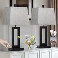 Cinkeda Bedside Table Lamp Set of 2,Nightstand Touch Lamps with USB Port