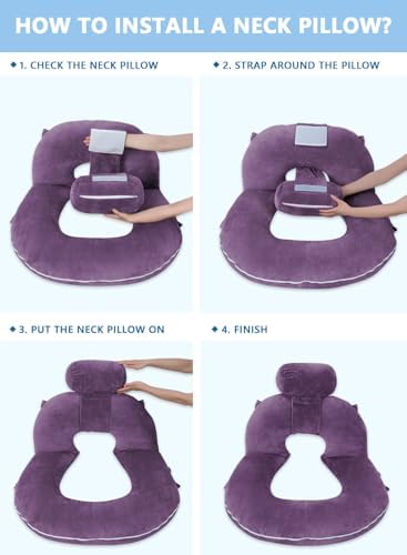 INSEN Reading Pillow, Back Pillow for Sitting in Bed and Couch, Gaming Pillow for Adults, Sit Up Support for Bed, Purple