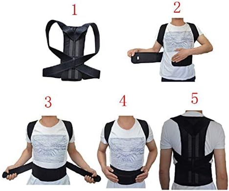 ASHER FASHION Postural Correction vest Unisex Anti-hump Correction Tape Adjustable Body Shaping Corrector Adult Invisible Sitting Clothes (X-large)