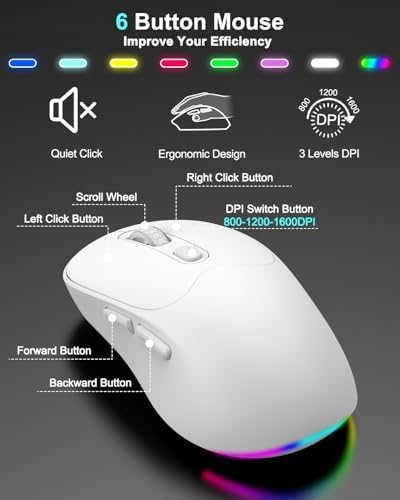 Wireless Keyboard and Mouse Combo, 7 Backlit Effects, Light Up Letters