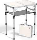 Anbte Folding Camping Table, 24"X 16" Adjustable Height Small Folding Table