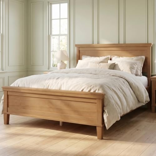 Full Size Platform Bed Frame with Headboard, Wood Slat Support