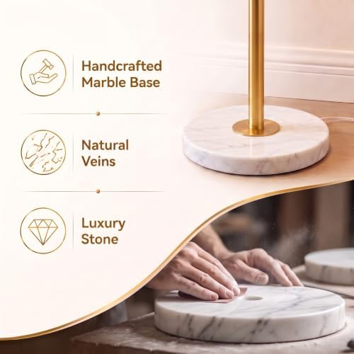 Qingmiao Gold Floor Lamps for Living Room, 55"-67" Height Adjustable Modern Tall Lamp, 3-Way Dimmable Standing Lamp for Bedroom Office Reading Corner Home Decor, New House Warming Gifts