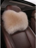 Car Headrest Pillow Plush Protector Neck Rest Pillows, Tan
