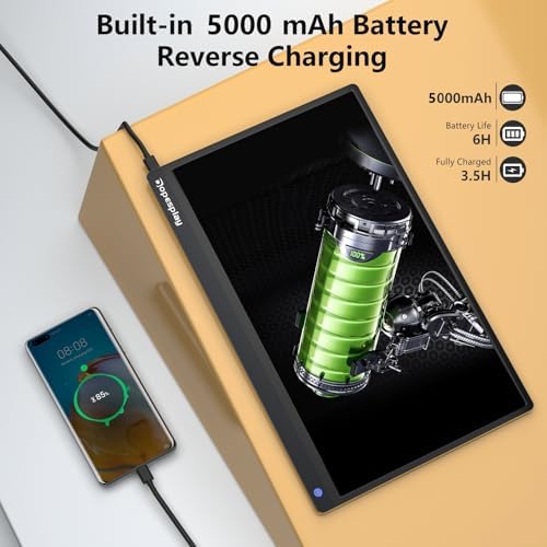Dopesplay 15.6" Touchscreen Portable Monitor with 5000mAh Battery, 1080P