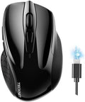 TECKNET Wireless Mouse, BT 5.0/2.4G, Rechargeable 6-DPI Silent, Black