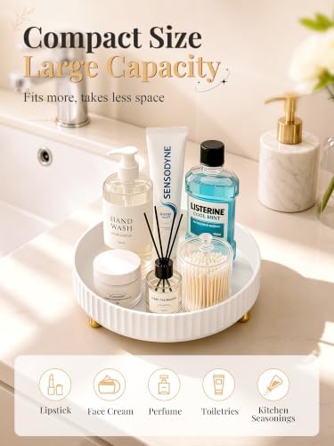 Niunuerga 360 Rotating Makeup Organizer - Perfume Vanity Skincare Tray