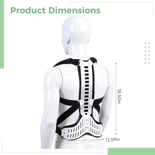 Posture Corrector Back Support for Women and Men, Size S, Upper Back Brace with Aluminum Plate for Spinal Alignment, Corrects Slouching and Kyphosis, Adjustable Straps, Breathable Fabric