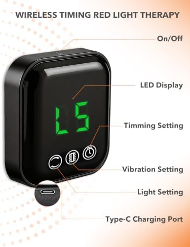 Red Light Therapy Knee Brace: Cordless Vibration Knee Massager for Pain Relief with Heat, Rechargeable Near Infrared Light Device 660nm & 850nm for Knee Shoulder Elbow, Birthday Gift for Dad/Mom