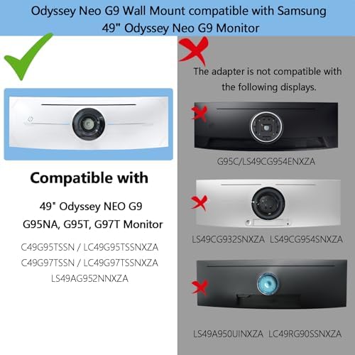 Odyssey G9 VESA Mount Compatible with Samsung 49" G95T G97T G95NA Monitor