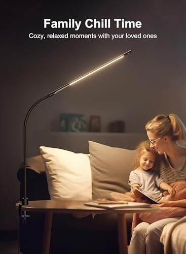 deeloop CRI95+ LED Desk Lamp, Eye-Care Clamp Light, 16" Workspace Lamp