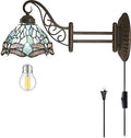 WERFACTORY Tiffany Wall Sconce Lamp Plug in Swing Arm Up Down Light