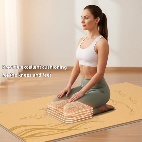 Extra Wide Yoga Mat 76"x40"x10mm TPE Non-Slip Fitness Exercise Mat