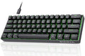 DIERYA 60% Mechanical Keyboard, DK61se Wired Gaming Keyboard with Blue Switches, LED Backlit Ultra-Compact 61 Keys Mini Office Keyboard for Windows Laptop PC Gamer Typist（Black）