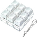Double Layer Keycap Keyboard Fidget Toy, Keyboard Fidget Keychain 9-in-1 Keyboard Decompression Button Finger Clicker Toys, Click Buttons Fidget Toy ADHD Sensory Fidget Toy Stress Relief Gifts（W