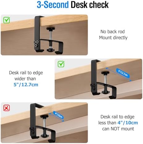 Under Desk Cable Management Tray, 36-Inch Heavy Duty No-Drill Clamp & Screw Mount Cord Organizer, Holds Power Strip & Large Adapters for Home Office, Gaming Desk, Study Room
