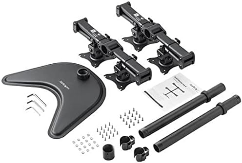 StarTech Quad Monitor Stand 13in to 27in, Articulating, Black (ARMBARQUAD)