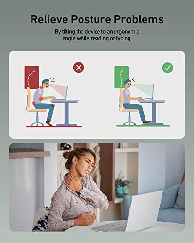 ergounion 3 in 1 Silicone Laptop Stand, Keyboard Riser for Ergonomic Typing/Reading, Portable Laptop Cooling Stand, for Home Office School and Travel, Oval Base, Macaron Green