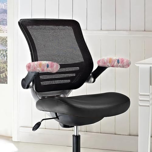 Office Chair Armrest Covers, Cartoon Cat Print Chair Arms Protector Comfy Stretch Armrest Covers Skin Friendly Office Chair Armrest Slipcovers, 2 Piece