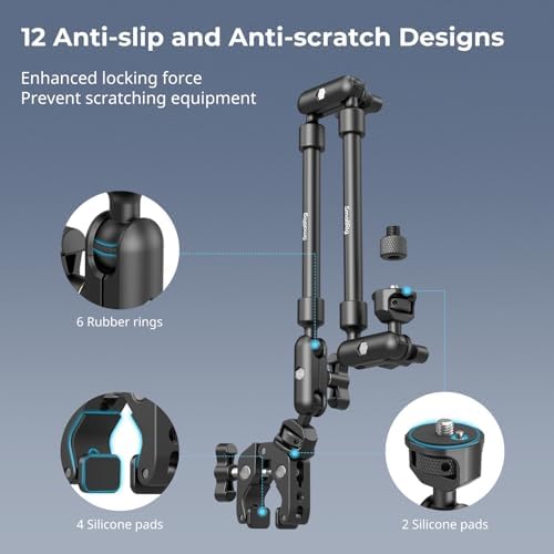 SMALLRIG 22" Magic Arm Clamp, Overhead Phone Mount Holder Stand, Camera Arm