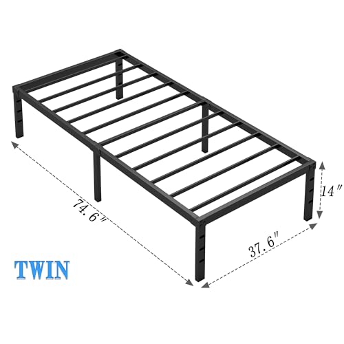 Metal Bed Frame,Twin Size Bed Frame with Storage Space,14 Inch