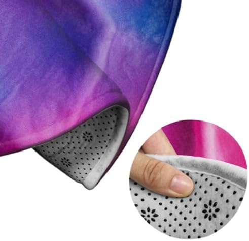 Fashion Round Area Rug Large Non Slip Carpet, Purple Rainbow Bisexual Pride Flag Art Unisex Home Decor Mat