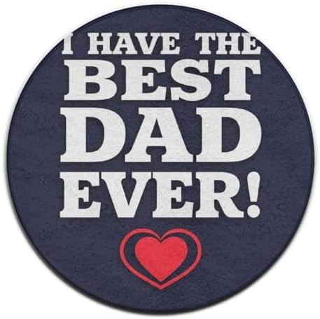 Circular Rugs Large Modern Round Area Rug Fashion Decor Mat for Home Office Best Dad Ever Heart