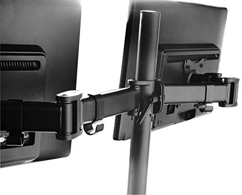Kantek Quad Monitor Arm, Stand Mounts 4 Screens up tp 27", 4 Articulating Adjustable Arms Hold 18lbs, Desk and Grommet Mount, Cable Management, VESA