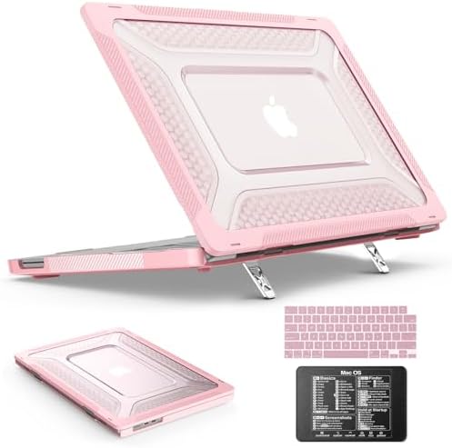 SEYMAC stock Case for MacBook Neo (A18 Pro) 2026 13 inch, Shock-Absorbing Protection with Folding Stand &Mouse Pad Case for MacBook Neo (A18 Pro) 2026 13 inch, Pink