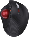 JOMAA Wireless Vertical Trackball Mouse - Ergonomic Design, 3-Device Switching, 2.4G/Bluetooth 5.0, Rechargeable Type-C, Adjustable DPI, Compatible with Windows/macOS/iOS/Android (RED)