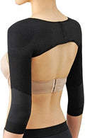 Gudessly Women's Slimming Arm Shapers Back Shoulder Support Wrap Correct Posture Corrector Humpback (XL(fit US M), Black)