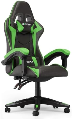 Bigzzia Gaming Chair, Comfortable Gamer Chair with Lumbar, High-Back, Green
