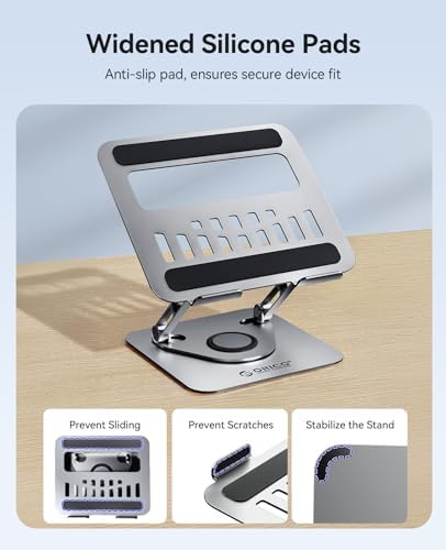 ORICO Adjustable Laptop Stand for Desk, 360° Rotating Base, ST12-Gray