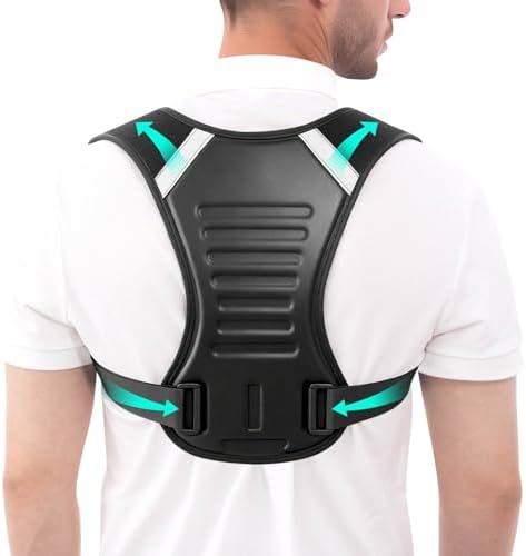 Back Brace Posture Corrector for Women Men Shoulder Support Straightener Pain Relief Upper Spine Hunchback Thoracic Device Plus Size Straps Correction Fixer Trainer Best Straight Black XX-Large/XXX-Large