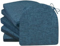 Chair Cushions for Dining Chairs 6 Pack 35D High-Density Foam Seat Cushions for Kitchen Chairs with Ties Non Slip and Removable Cover Chair Pads 16.5" x 16.5" x 2" (Lake Blue)