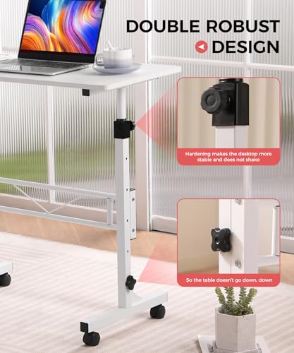 Standing Desk Adjustable Height, Mobile Stand Up Desk with Wheels