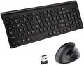 Fonicer 2.4GHz Wireless Vertical Ergonomic Mouse and Keyboard Combo Ultra-Thin Portable Size for PC Desktop Computer Laptop Mac For Students or Small Hands