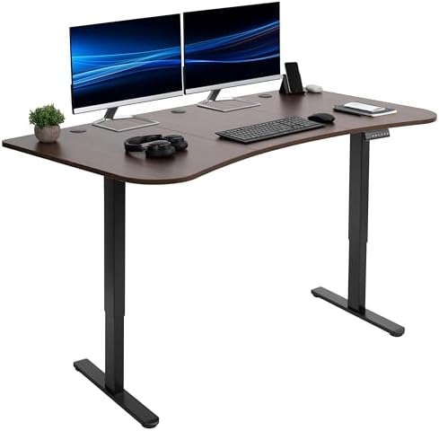 VIVO Dark Walnut 60 x 24 in Standing Desk, DESK-KIT-E2B1D