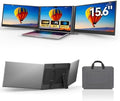 Laptop Screen Extender 15.6", IPS Plug&Play Portable Monitor for Laptop, FHD 1080P Triple Monitor Extender, Ultra-Slim Travel Extended Screen for Business Work Study